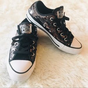 black sequin converse size 5